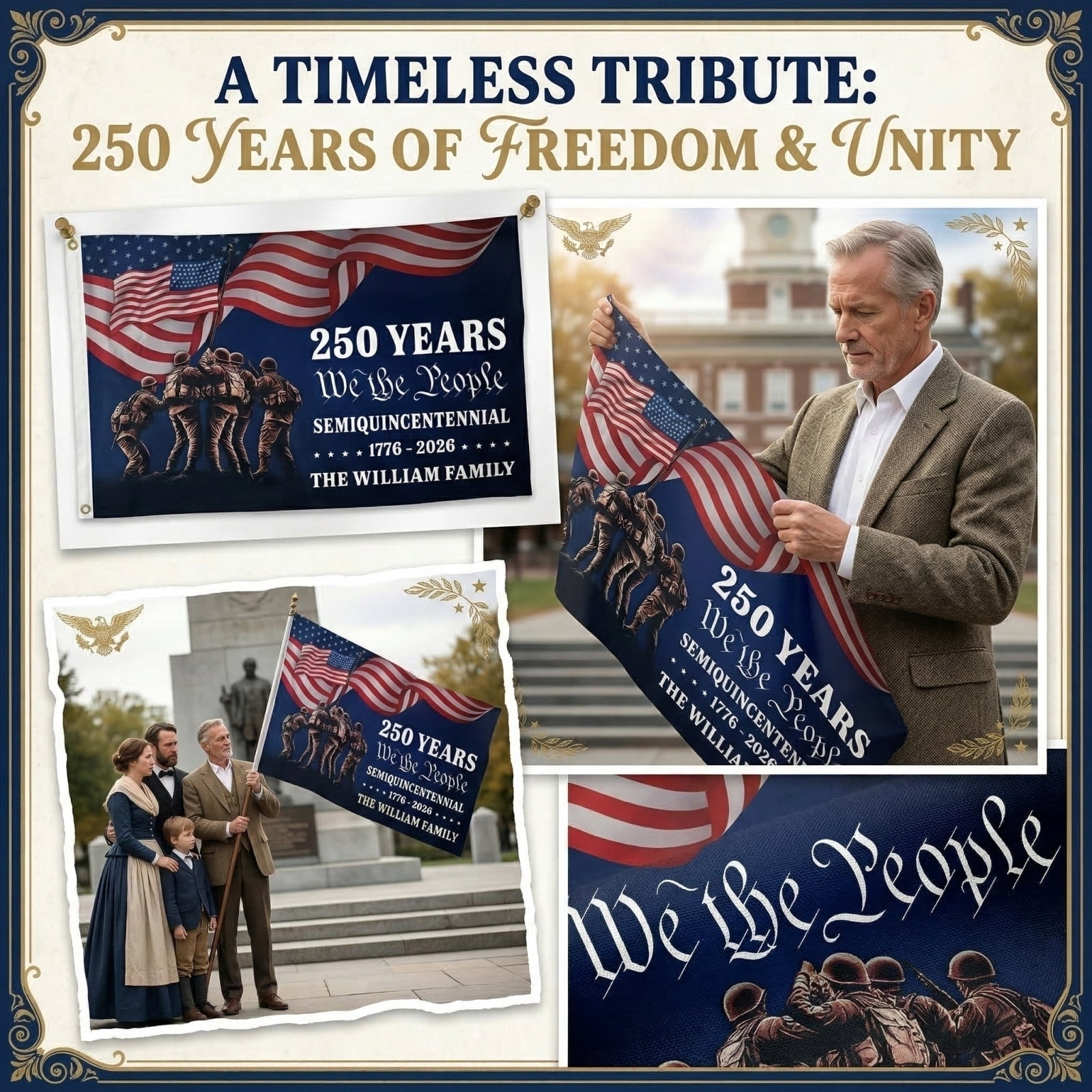 250Th, Flag Banner, Flag Custom, Custom Tapestry, 59X35 In, Patriotic ...