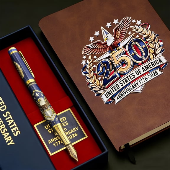 250Th U.S. Anniversary Pen & Notebook Set,1776-2026 U.S. Independence Anniversarys, Us 250Th Anniversary Commemorative Pen With Patriotic Journal, Gift Set For Patriots