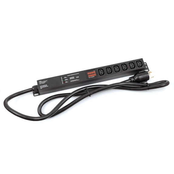250V 30A PDU with 6 Pack C13/C14 Cables Meter Surge Protector Bitcoin Antminer