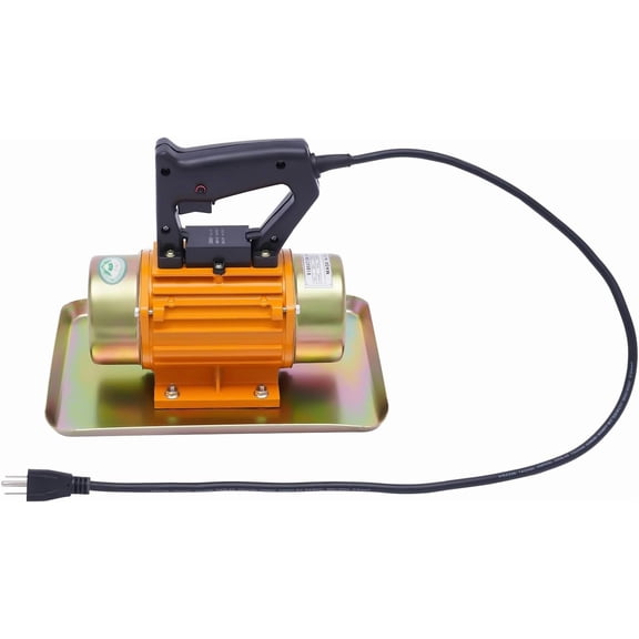 250W Concrete Vibrator, 110V Portable Electric Vibrating Machine, 100KG Vibration Force, Low Noise Motor, Handheld Cement Smoothing Tool for Construction, Road, Bridge, Dam, Gold