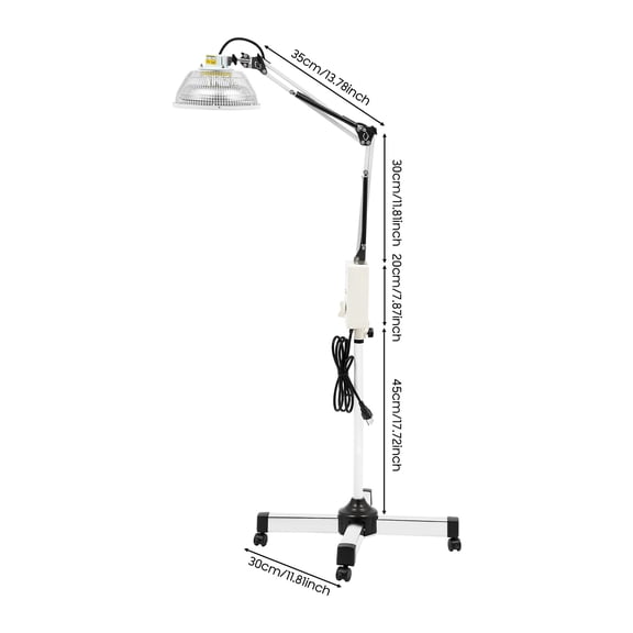 250W Electromagnetic Wave Heat Lamp, Standing Physiotherapy Device, Body & Face Pain Relief Therapy Light, 110V US Plug