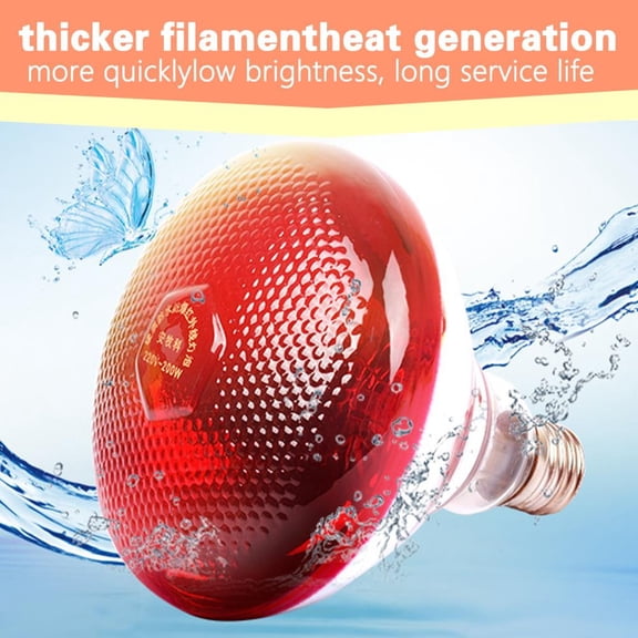 Vensio-250W Infrared Heat Bulb Lamp Heavy Duty Warming Light for Poultry Chick Brooder Lambs Livestock