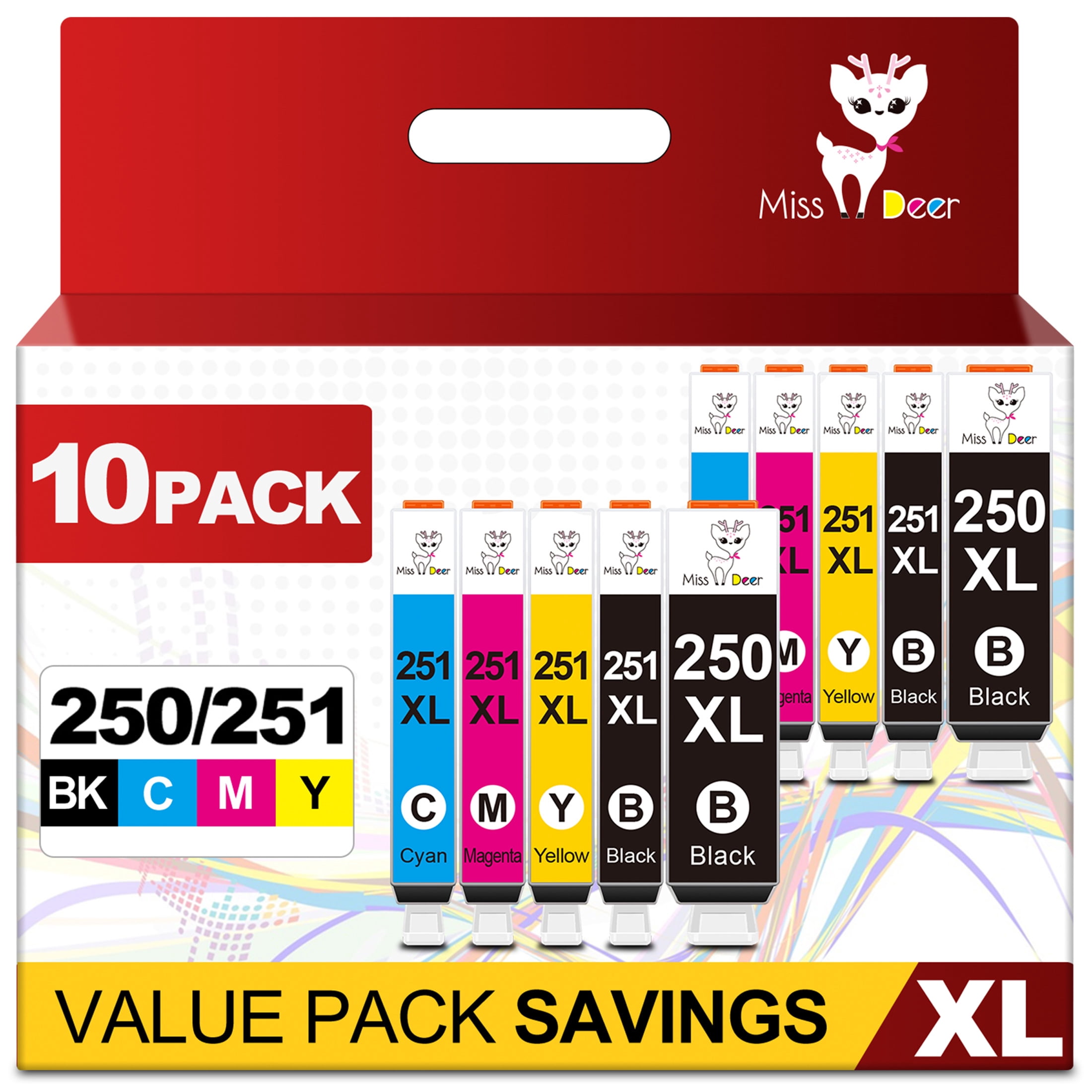 Compatible XL Ink Cartridge Set For Canon PGI250 CLI251 – For MG5620 MG6620 MG6420 MX922 – BCMY