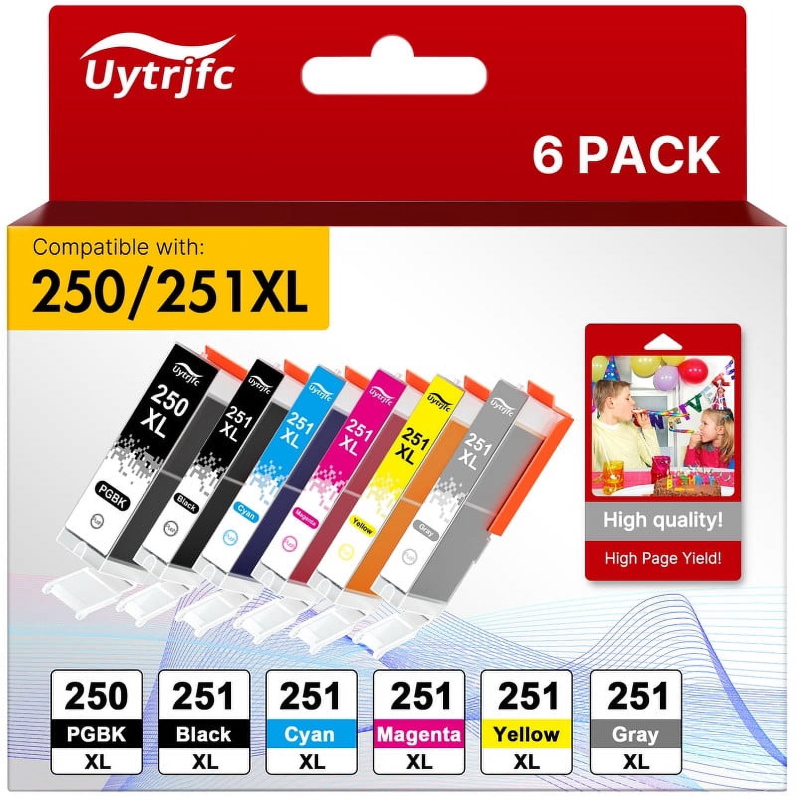 Uytrjfc PGI-250XL CLI-251XL Ink Cartridges, Compatible for Canon PIXMA ...
