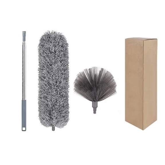 250cm Extendable Telescopic Microfiber Duster, Washable Oval Dust Brush, Long Reach Multifunctional Gap Cleaner for Spider Web, Ceiling & Household Dust Removal