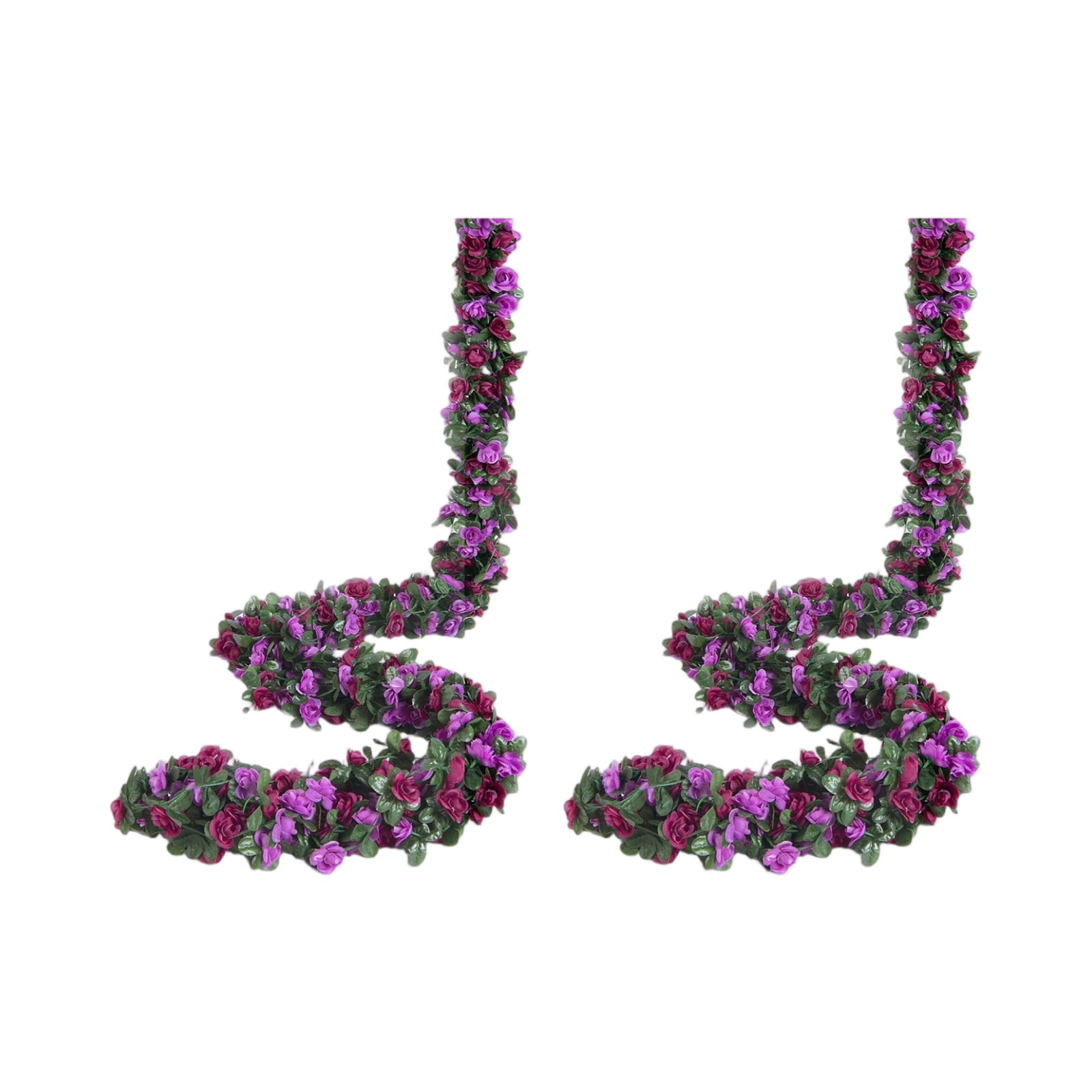 12 Pack Artificial Rose Vine Garland - 100 Ft Total, Purple Silk Flower Vines With Leaves, For Wedding, Wall, Arch Decor - View #4