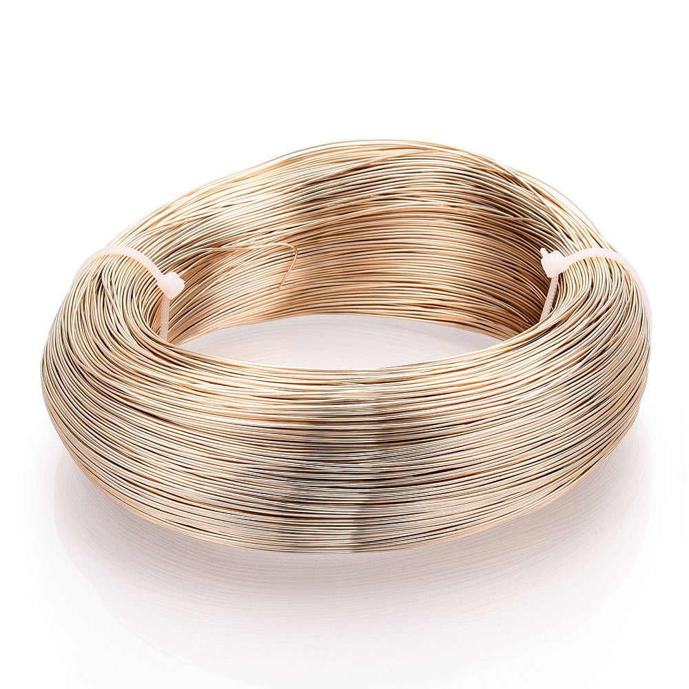 250g Round Aluminum Wire Bendable Metal Craft Wire Flexible Craft Wire for Beading Jewelry Doll Craft Making Light Goldenrod Yellow 22 Gauge 0.6mm 280m/250g(918.6 Feet/250g)