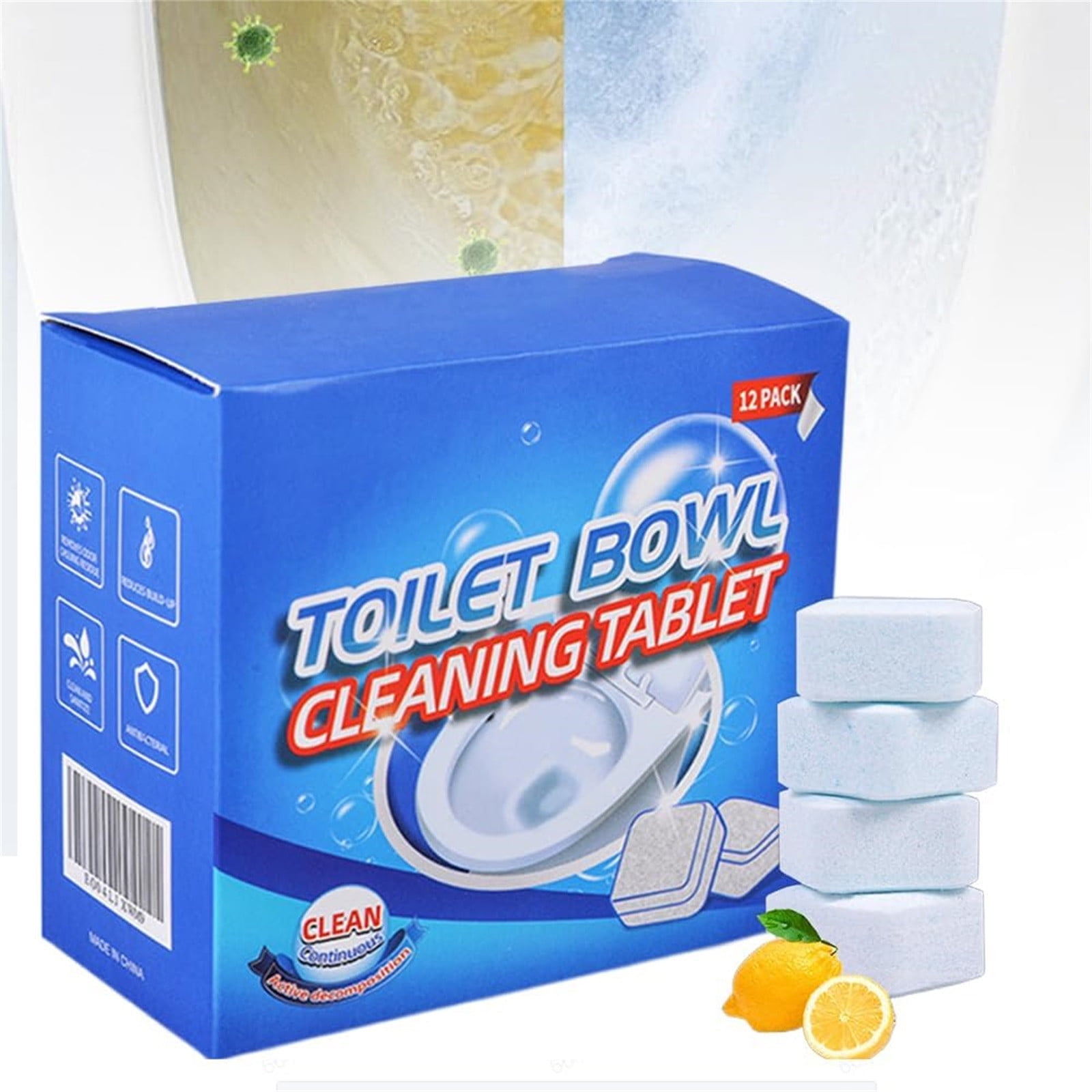 250g Toilet Cleaner Bowl Fresh Automatic Toilet Bowl Cleaner, Bowl Freshener with Borax and Bleach Toilet Cleaner Tablets