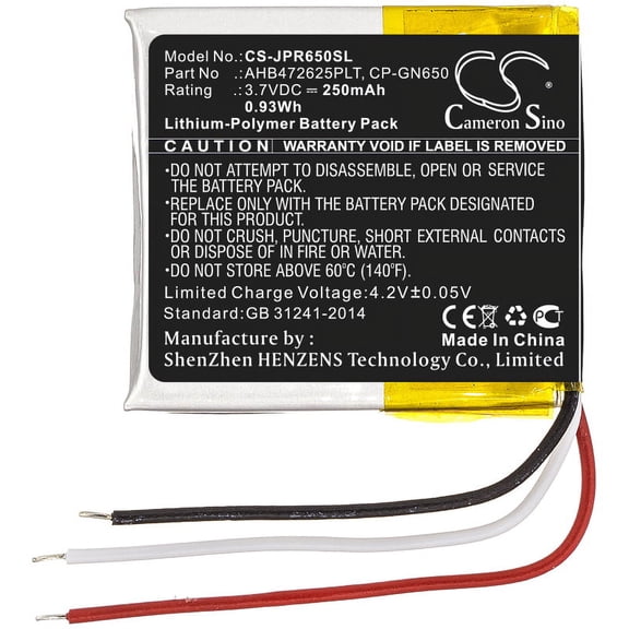 250mAh Jabra CP-GN650 AHB472625PLT Battery for Evolve 65