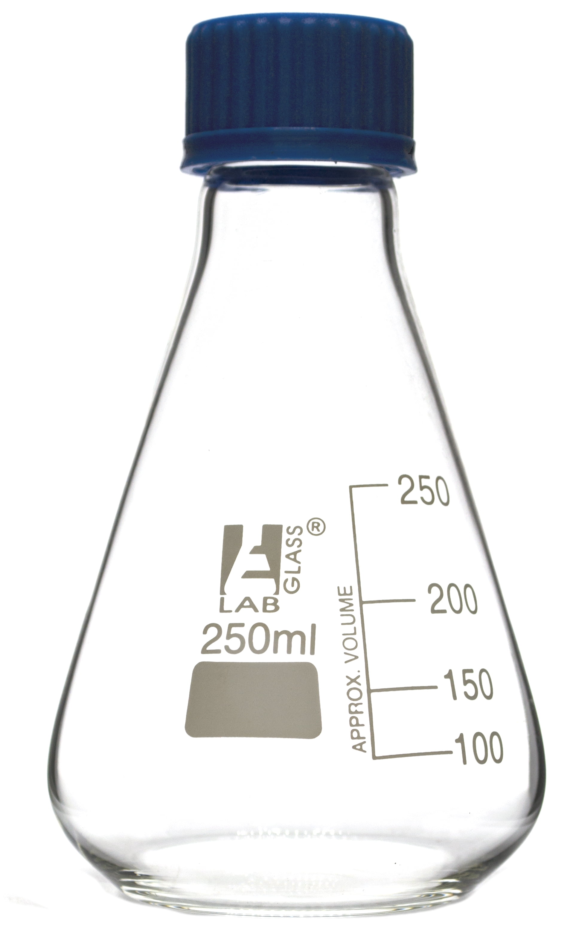 Erlenmeyer Flask, 250ml - Borosilicate Glass - With PTFE Screw Cap ...