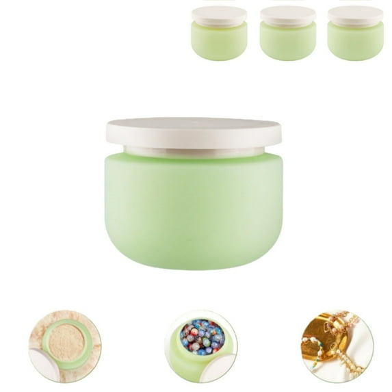 250ml/8oz Empty Plastic Containers,4pack Wide Mouth Hand Cream Sample Container,Green Travel Size Storage Bottles for Lotion,Toiletries