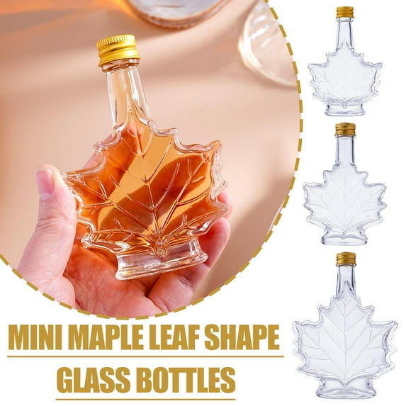250ml Aluminum Cap 50ml/100ml/250m Creative Transparent Fruit Wine Bottle L Maple Leaf Aromatherapy Glass Bottle