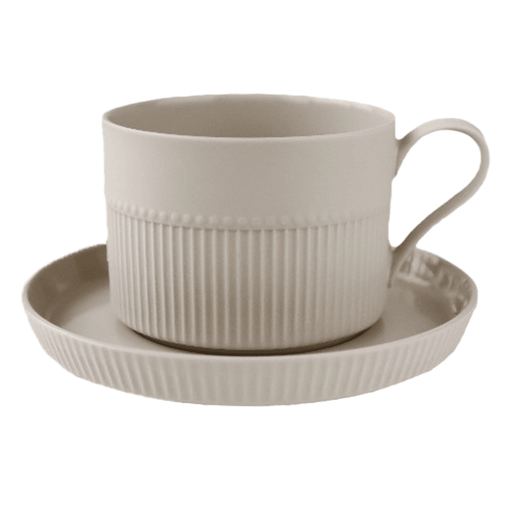 250ml Ceramic Coffee Cup with Saucer, Solid Color Tea Cup and Saucer