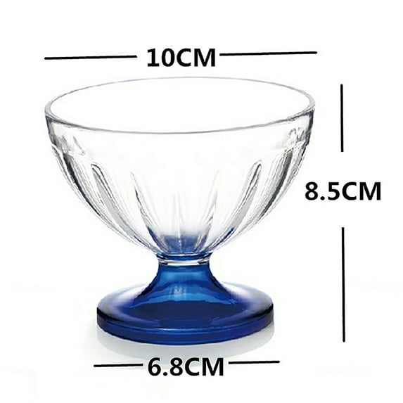 250ml Clear Salad Bowl for Dessert Mill Shake Goblet Glass Embossed Ice Cream Cup Transparent Creative Salad Plates