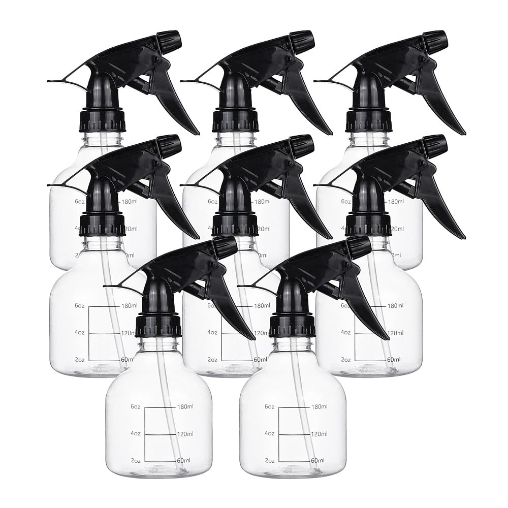 250ml Empty Plastic Spray Bottles with Black Trigger Sprayers Clear ...