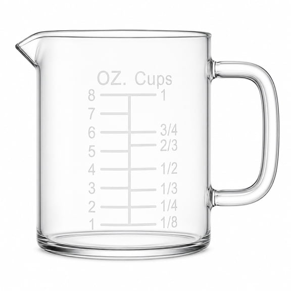250ml Etched Glass Measuring Cup With Insulated Handle For Easy Pouring