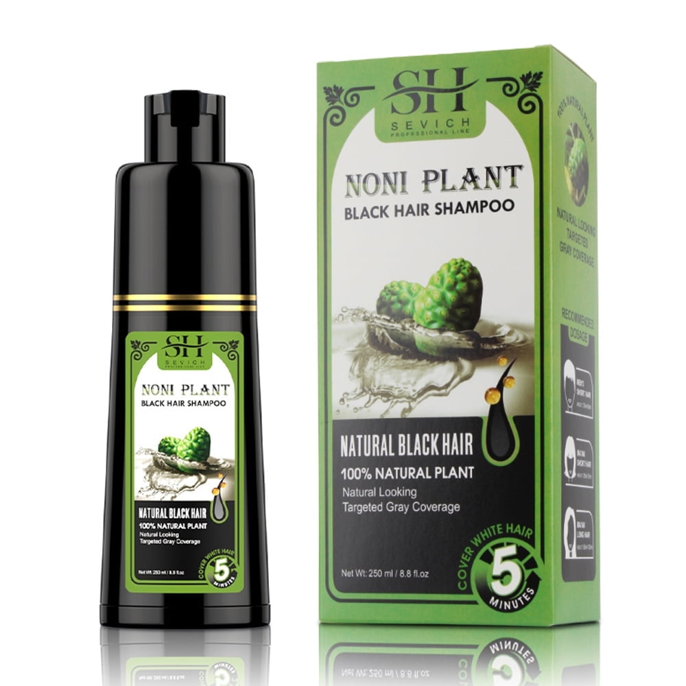250ml Fast Black Hair Shampoo Organic Natural Plant Hair Dye Plant Essence Permanent Black Hair Color Dye Shampoo For Women Men Cover Gray White Hair