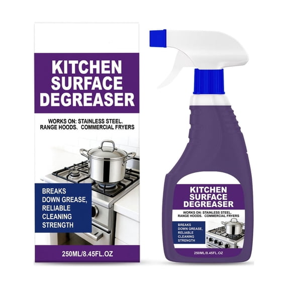 250ml Heavy Duty Kitchen Degreaser, Powerful Oil Stain Remover for Stove, Cooktop, Countertop & Appliances, Safe for Multiple Surfaces, Easy Spray & Wipe