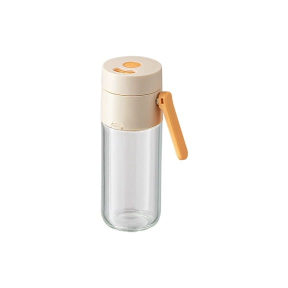 250ml Kitchen Salt and Seasoning Shaker Bottle, Quantitative Spice Jar with Sealed Dustproof Lid, Large Capacity Refillable Container for Home Cooking,Orange