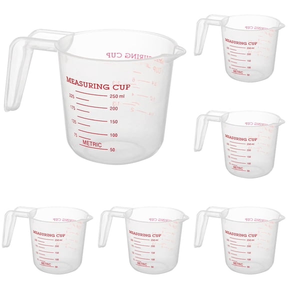 250ml Liquid Measuring Cup Set, Heat-Resistant Clear Cups with Angled Grip and Spout, Stackable for Baking Cooking Mixing, Essential Kitchen Tools