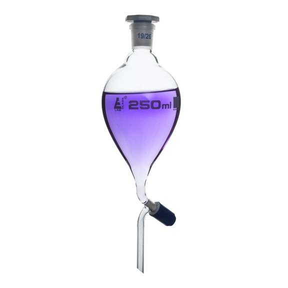 250ml Separating Funnel - Borosilicate Glass, Pear Shaped, With Stopper And Rotaflow Stopcock - Eisco Labs
