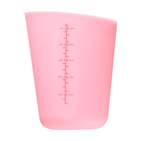 250ml Silicone Measuring Cup, Torqee Flexible Baking Beaker, Versatile Dishwasher-Safe Kitchen Tool, for Baking Prep, Liquid Measuring and Butter Melting, Pink