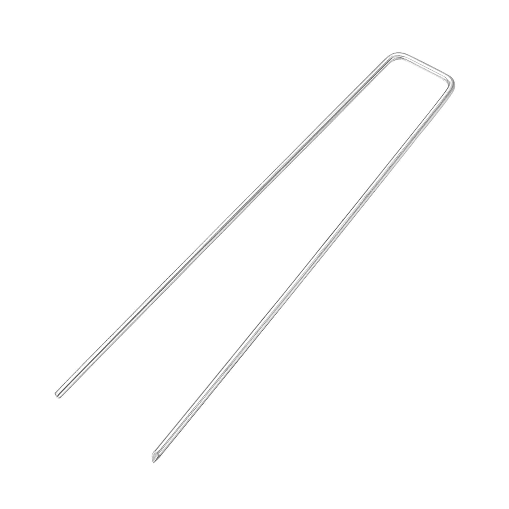 250mm 9.8" 4mm Dia Square Head U Pins Carbon Steel Galvanized 20 Pack