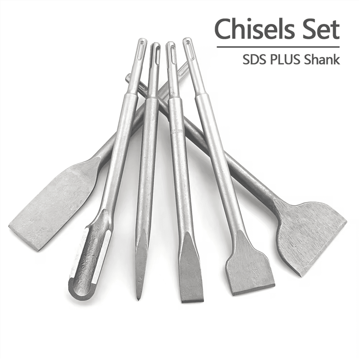 250mm Chisel Set SDS Plus Shank Electric Hammer Drill Bit Point Groove Flat Chisel Masonry Tools for Concrete Brick Wall