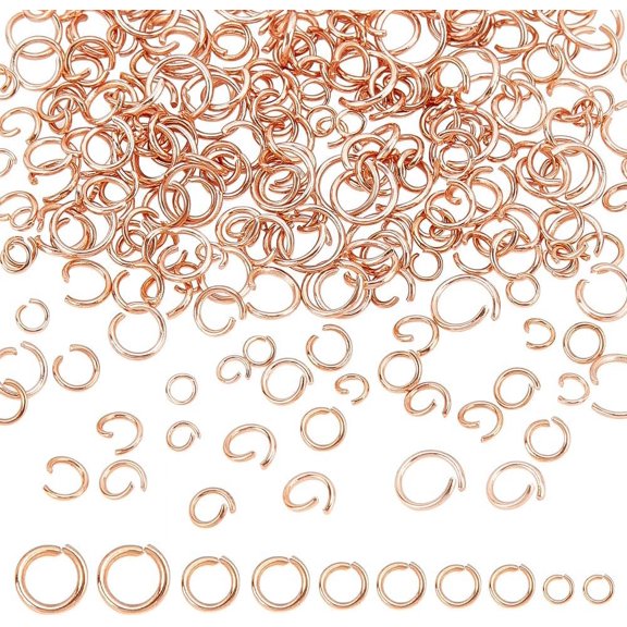 250pcs 3/4/4.5/5/6mm Open Jump Rings Rose Gold Jump Rings Stainless Steel Round O Rings Connectors for Chainmail Jewelry Bracelet Necklace Making DIY
