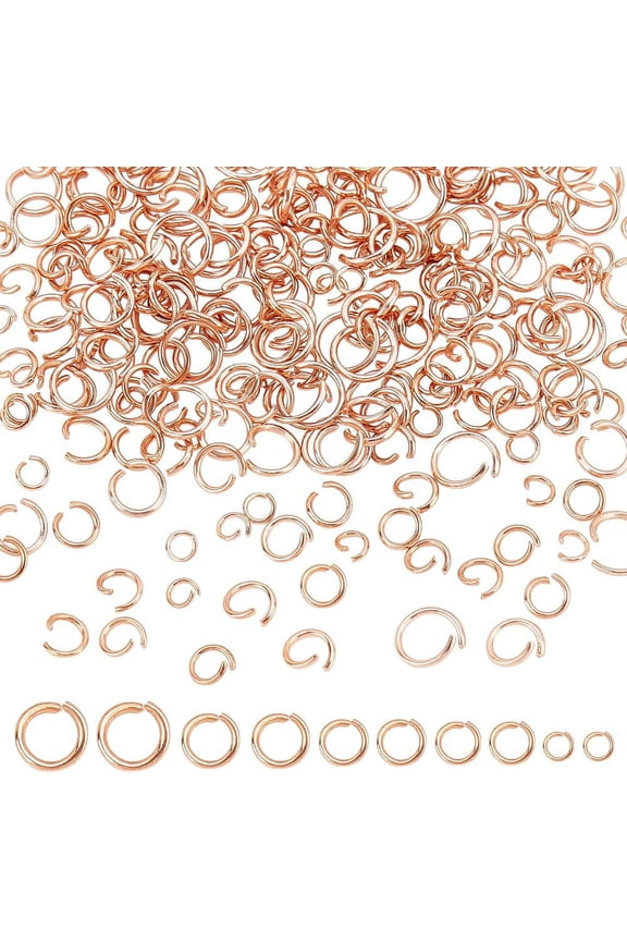 250pcs 3/4/4.5/5/6mm Open Jump Rings Rose Gold Jump Rings Stainless Steel Round O Rings Connectors for Chainmail Jewelry Bracelet Necklace Making DIY