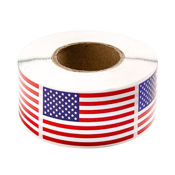 250pcs 4th of July Stickers Accessories, Independence Day Sticker Roll US Flag Themed Decal, Patriotic Red White Blue Stickers Adhesive Label for Memorial Day 4th of July Parade Party