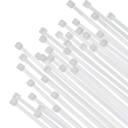 250pcs Cable Zip Ties White Heavy Duty 12 Inch, Premium Plastic Wire Ties Clear with 50 Pounds Tensile Strength, Self-Locking Nylon White Zip Ties for Indoor and Outdoor