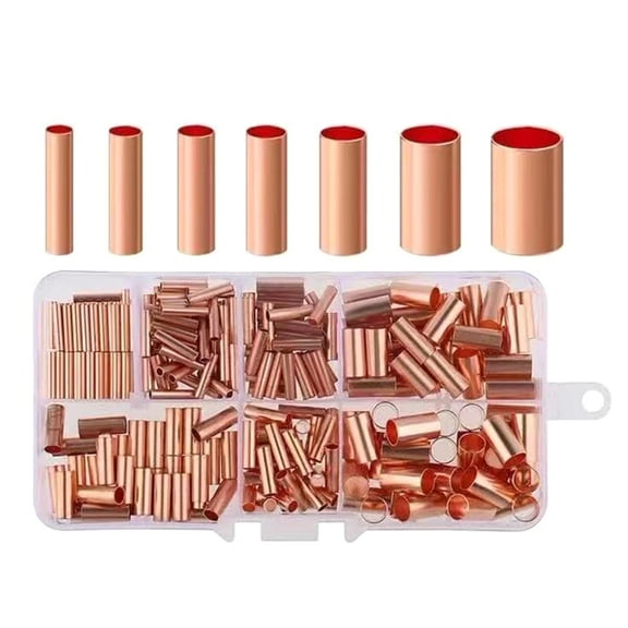 250pcs High Conductivity Brass Crimp Connectors Wire Terminals Set with Box for Secure Wiring in Home Electrical Systems