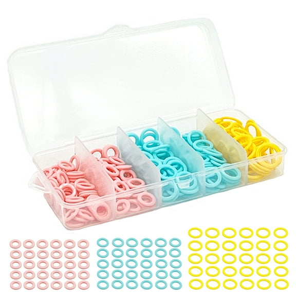 250pcs Stitch Markers Rings, Knitting Stitch Marker Rings with Storage Box for Knitting, Sewing DIY Handcrafts