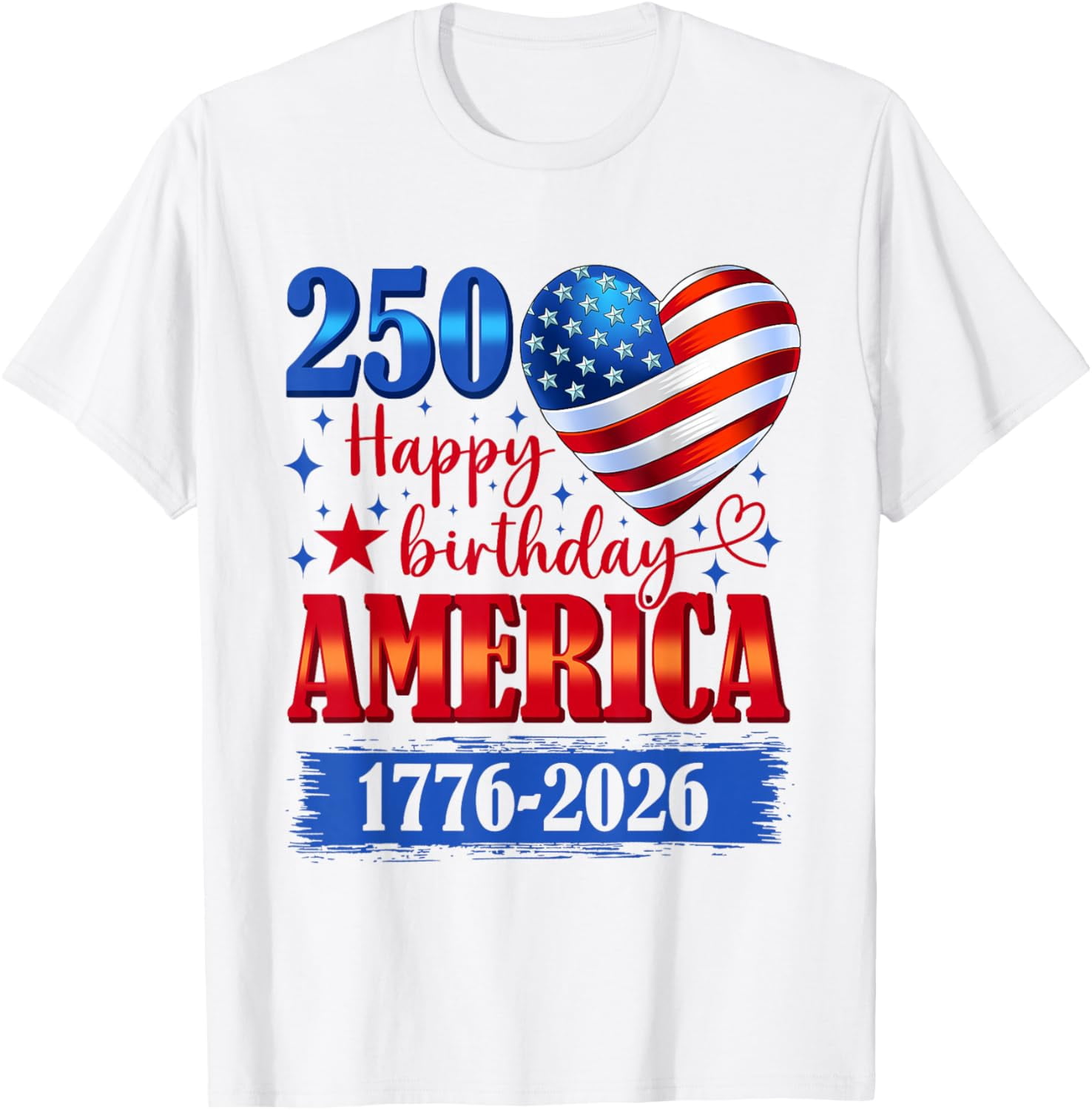 250th 4th of July USA Birthday Design USA Hearts 1776 2026 July 4th ...