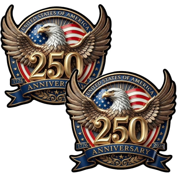250th Anniversary 1776-2026 American Patriot Eagle Car Window Decal Bumper Sticker for Car Truck Laptop Independence Day Decor
