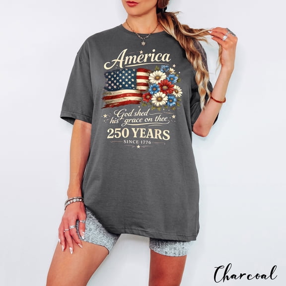 250th Anniversary 1776 T-Shirt, Patriotic 4th of July Floral Flag Tee, USA 250 Years Since 1776 Shirt, Independence Day Gift for Men & Women