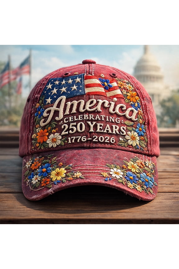 250th Anniversary 250 Years Freedoms Baseball Hat 4th Of July 1776-2026 - Embroidered Distressed Denim Cap Vintage Ripped Flag Patriotic American Gift