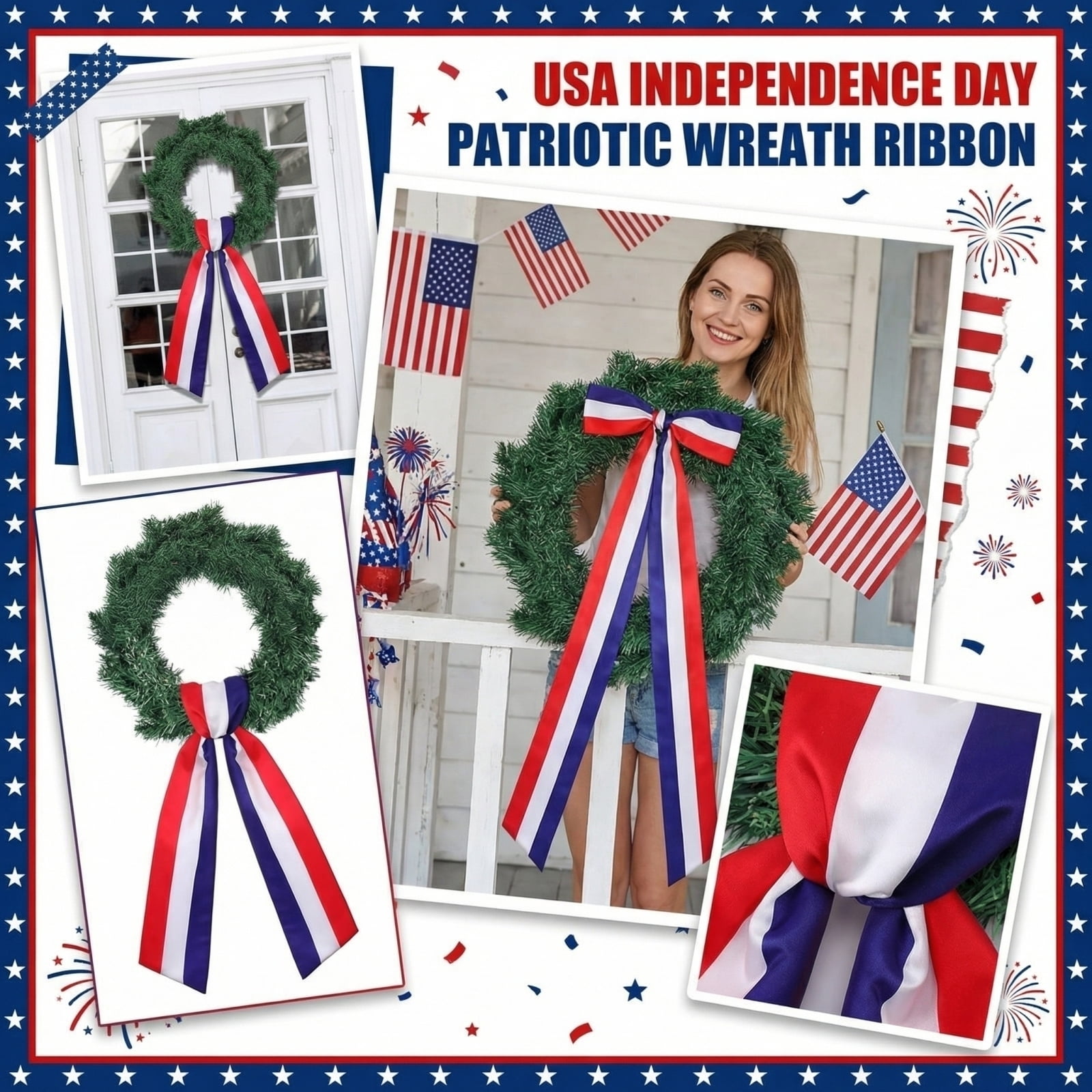 250th Anniversary 4th of July Decorations Independence Wreath Sash for ...