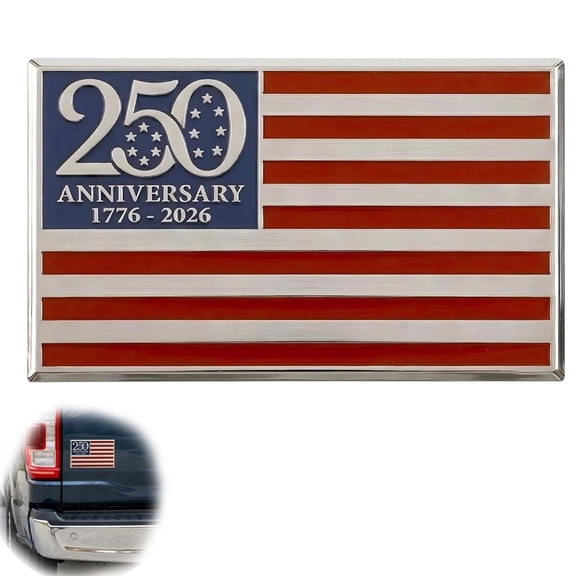 250th Anniversary 4th of July Flag Metal Emblem, 3D Patriotic Car Badge 1776-2026, Independence Day America Flag Sticker Decal for Vehicles Pickup Truck SUV RV
