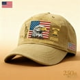 thumbnail image 1 of 250th Anniversary America Patriotic Hat, Vintage Washed Adjustable Baseball Cap with U.S.A. Flag Printed Design, Celebrate 250 Years of Freedom and Heritage, Classic Commemorative Hat for Men Women, 1 of 9
