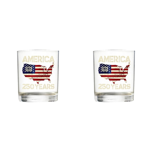250th Anniversary America Patriotic Glass, 1776-2026 American Flag Glass Cup, 4th of July Semiquincentennial Gift