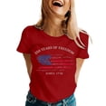 thumbnail image 1 of 250th Anniversary of America Short Sleeve Shirt – Women's Patriotic USA Tops, 250 Years of Freedom 1776-2026, Cute Fourth of July Independence Day Tee(Red,XXL), 1 of 4