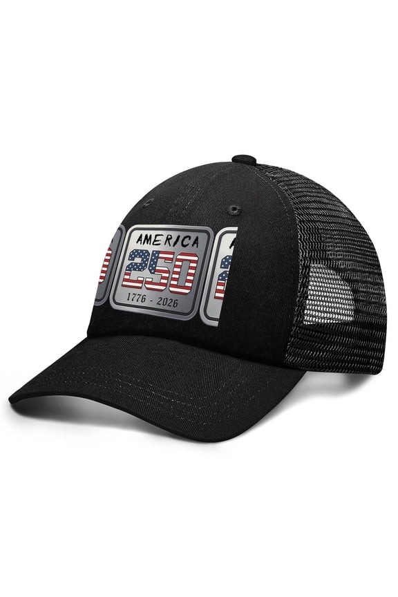250th Anniversary American 1776-2026 USA Plain Baseball Hat Curved Brim Sun Protection Cap