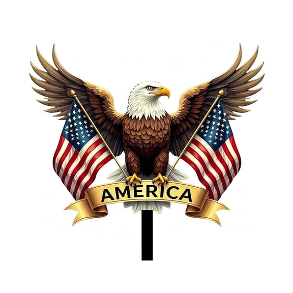 250th Anniversary American Eagle Metal Stakes, Red White Blue Patriotic Wrought Iron Decorative Outdoor Stake for 4th of July Memorial Day Veterans Day Garden Lawn