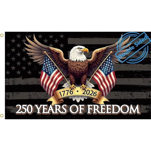 250th Anniversary American Flag 3x5 Ft Double-Sided, 1776-2026 USA 250 Years of Freedom Flag, Patriotic Eagle Design, 100% Polyester Indoor Outdoor All-Weather Banner
