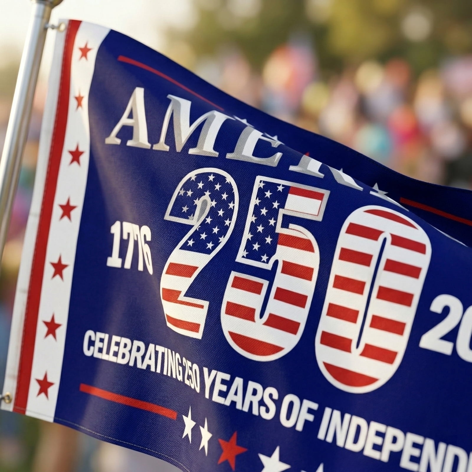 250th Anniversary American Flag 3x5Ft Celebrating 250 Years Patriotic of Independence Flag Semiquincentennial Celebration Banner,Brass Grommets,UV Protected,4th of July Decorations for Outdoor Indoor