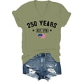 thumbnail image 1 of 250th Anniversary American Flag Shirt, 250 Years America Shirts V Neck For Women Man, 1 of 5
