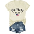 thumbnail image 1 of 250th Anniversary American Flag Shirt, 250 Years America Shirts V Neck For Women Man, 1 of 5