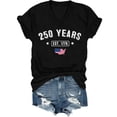 thumbnail image 1 of 250th Anniversary American Flag Shirt, 250 Years America Shirts V Neck For Women Man, 1 of 5